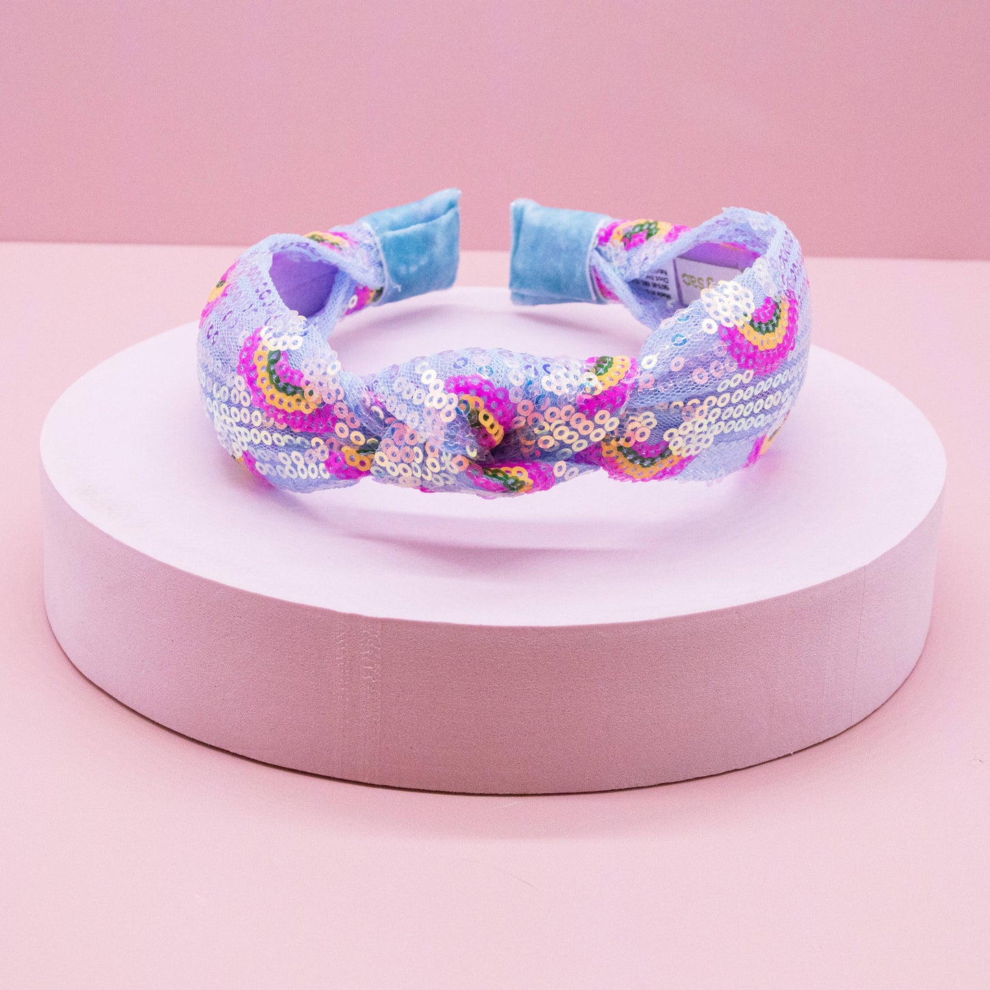Sequin Knot Headband - Rainbow