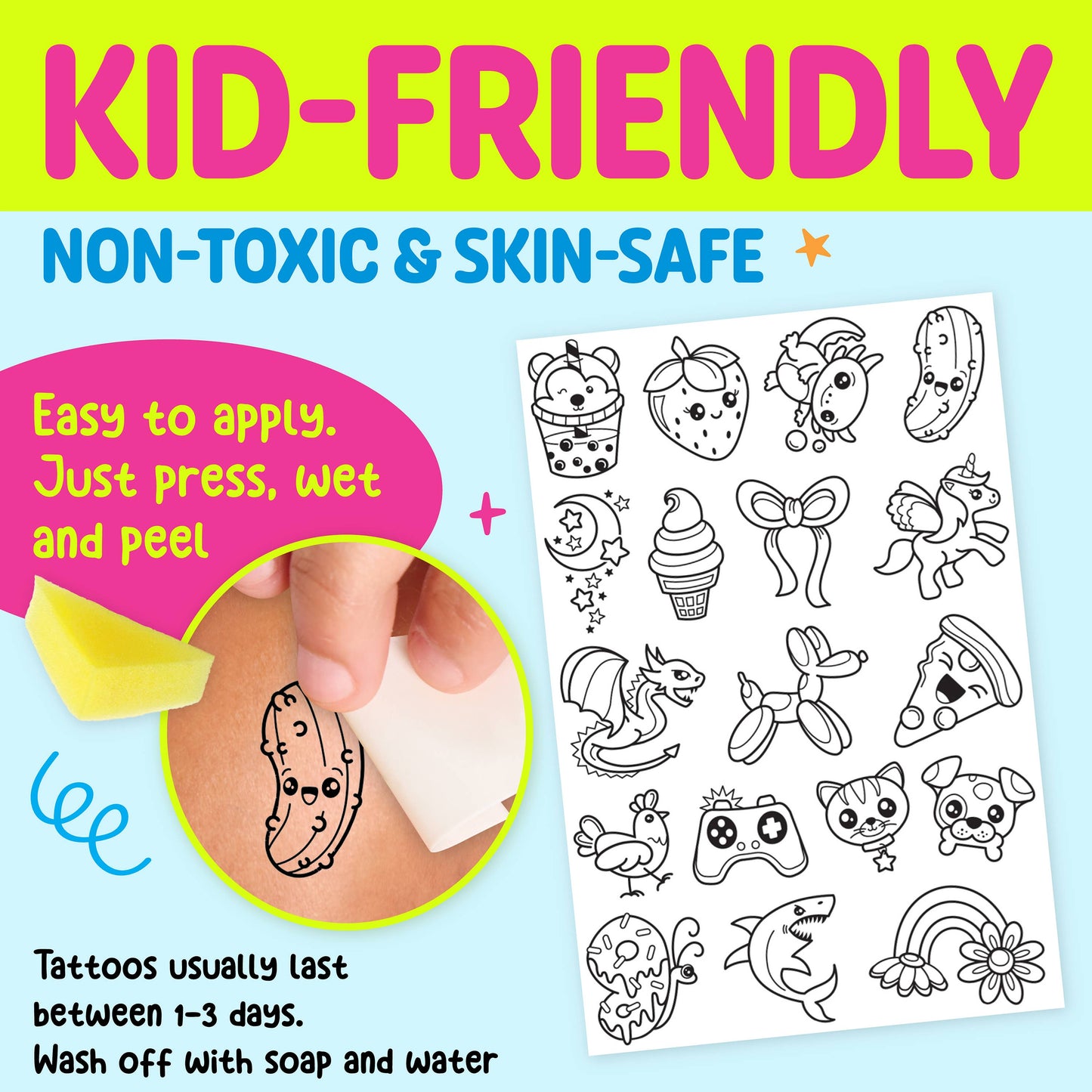 Color in Neon Tattoos Mini Craft Kit