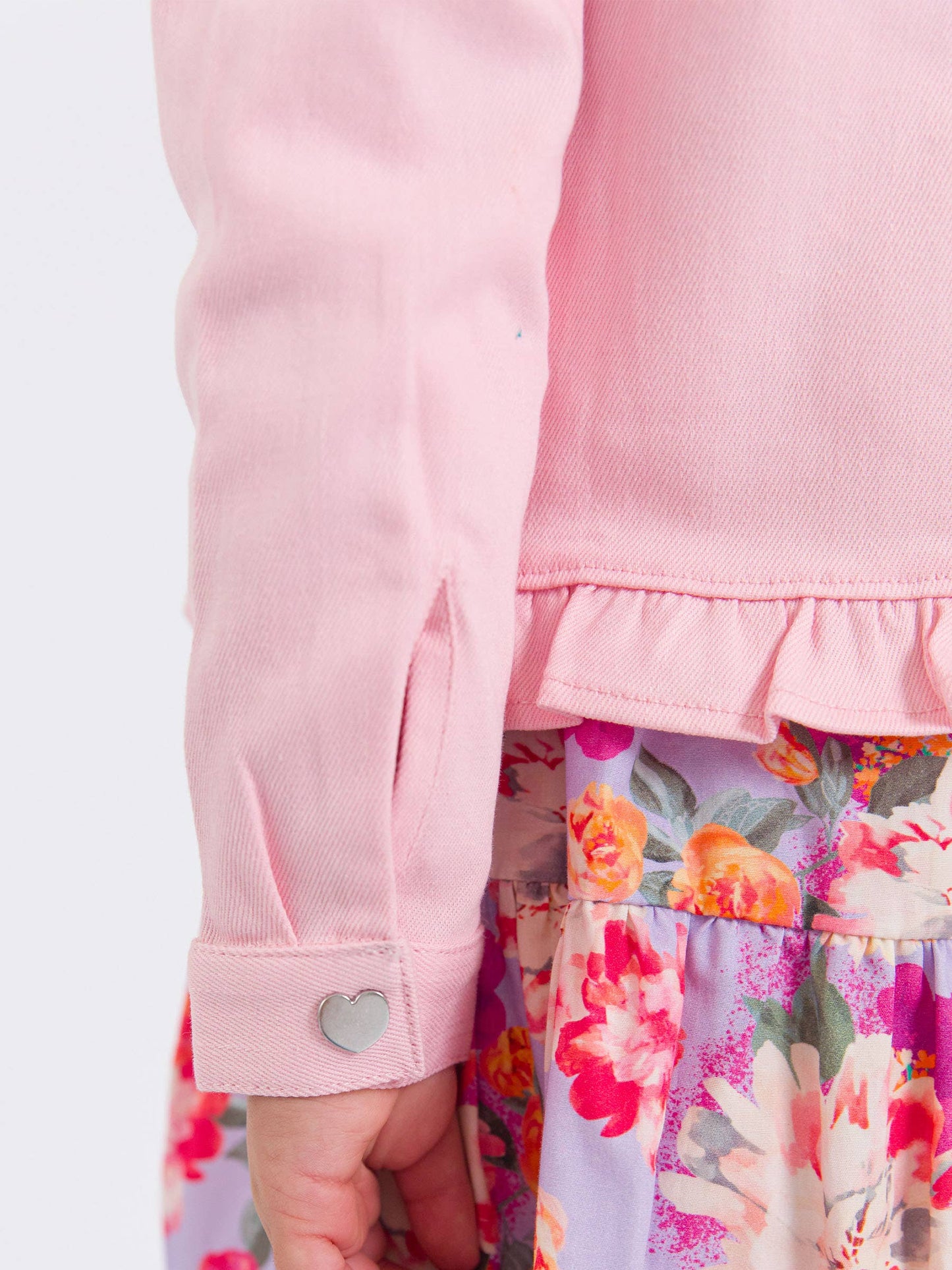 Pink Denim Ruffle Jean Jacket