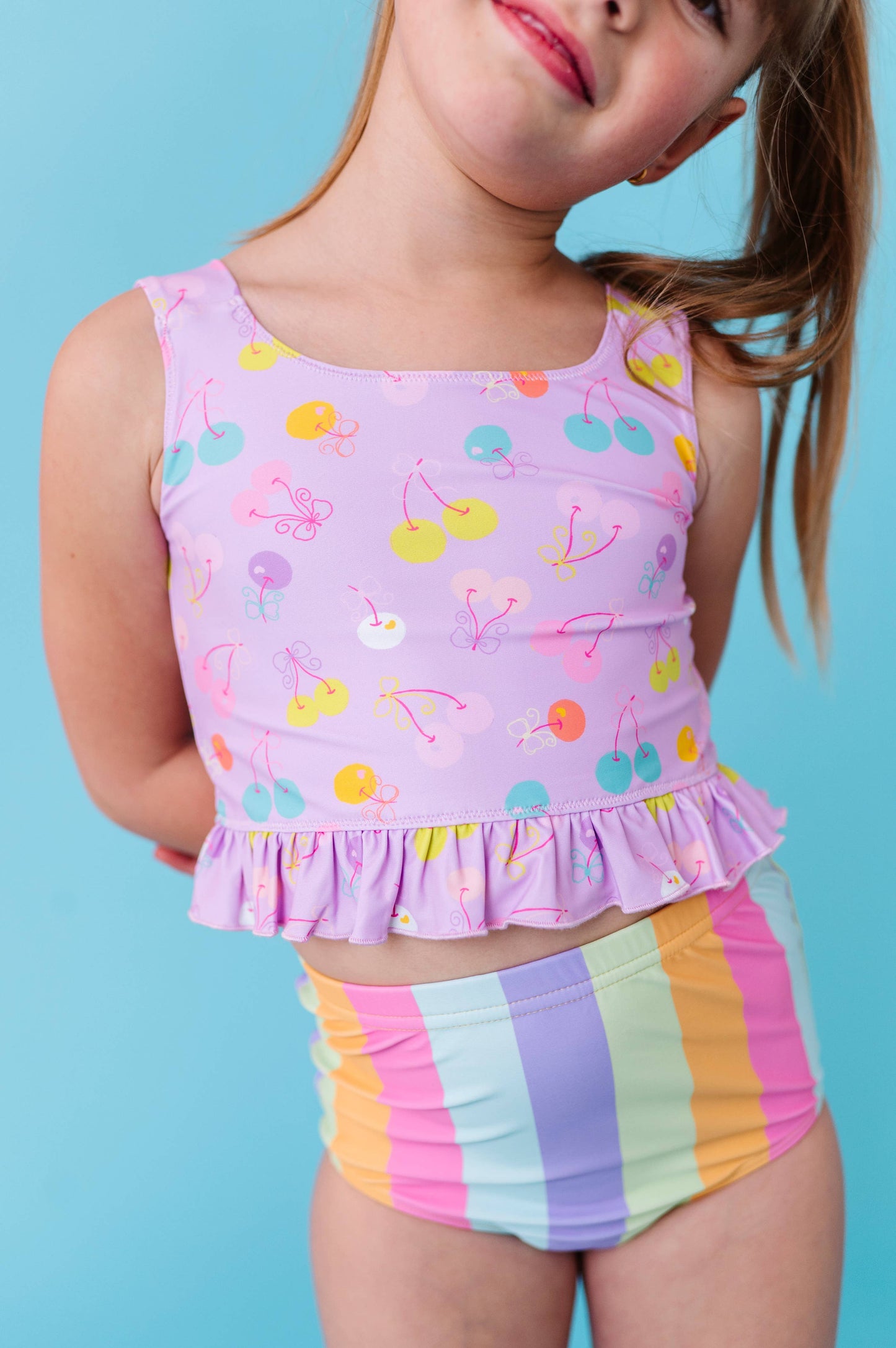 Cherry Crush Ruffle Tankini