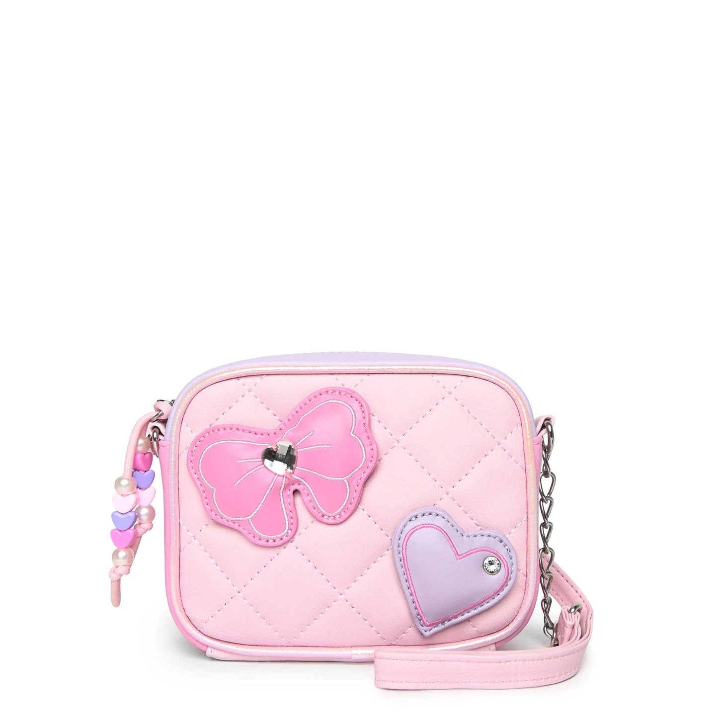 Quilted Bow Patched Crossbody Bag
