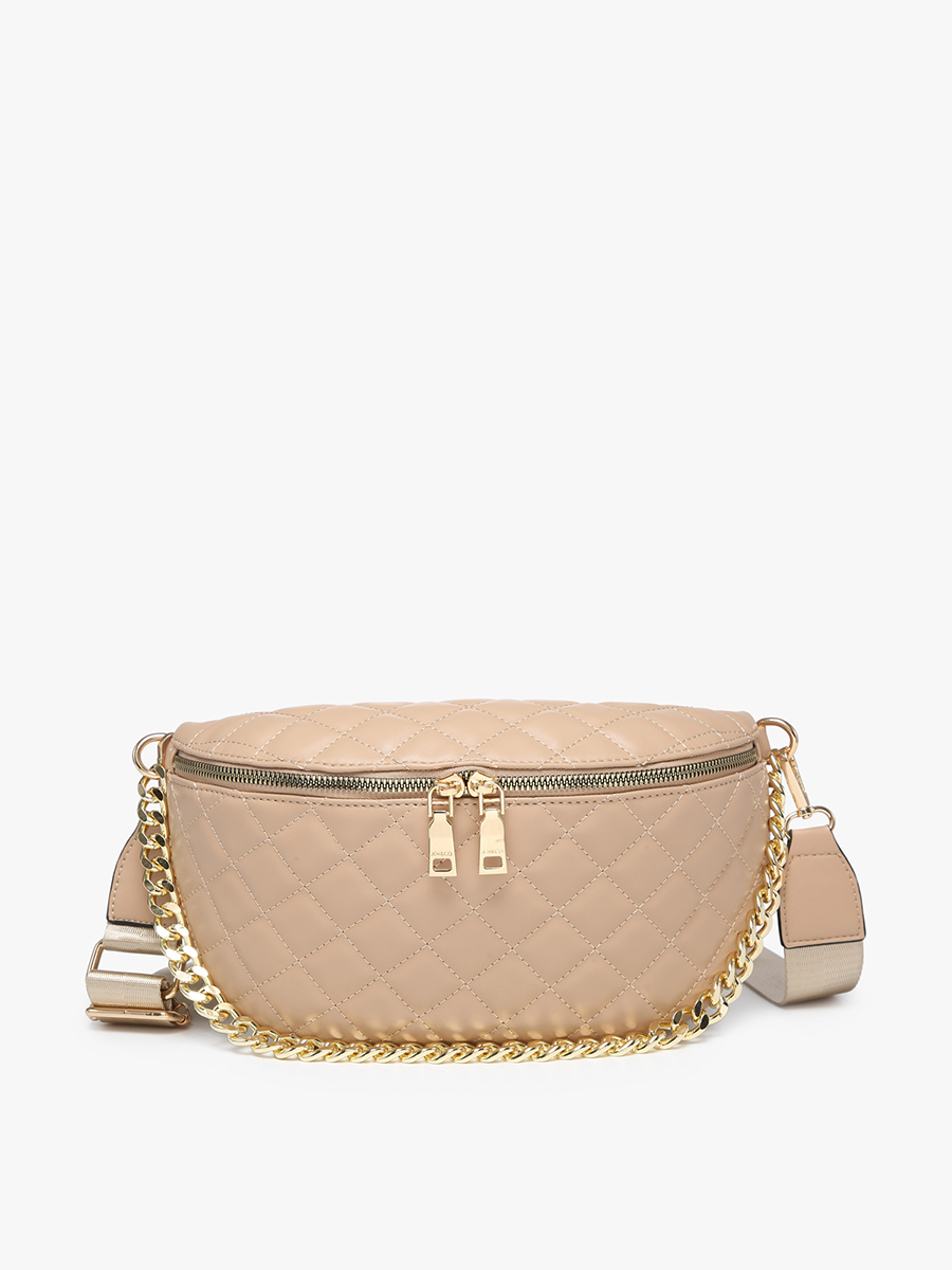 Quilted Belt Bag with Chain Strap