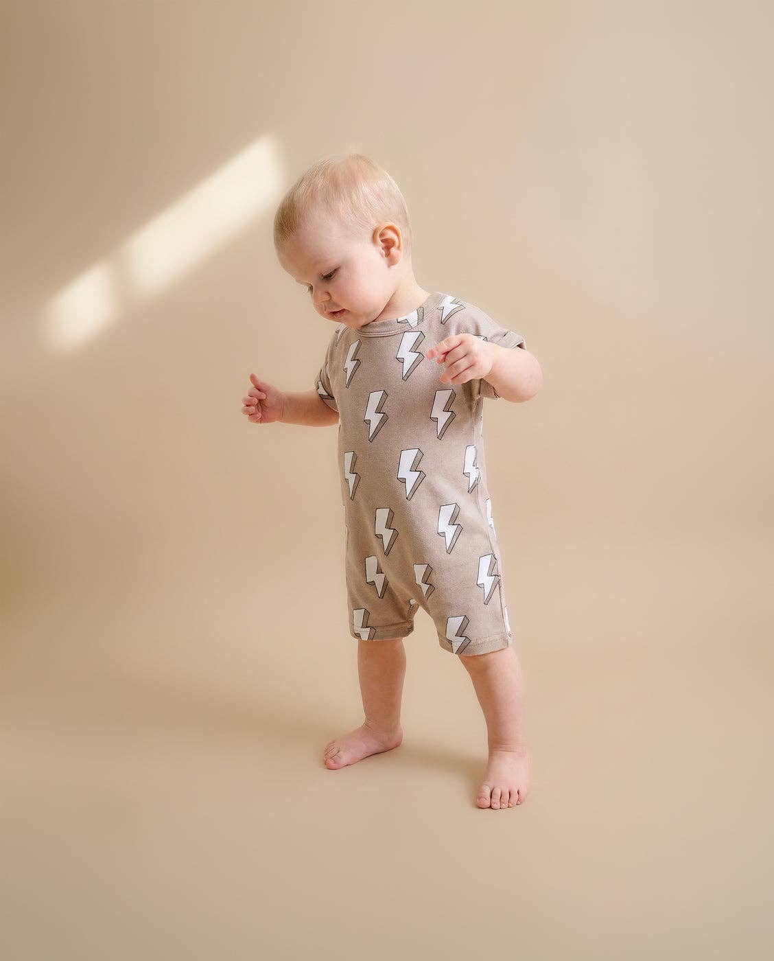 Electric Beige Cotton Romper