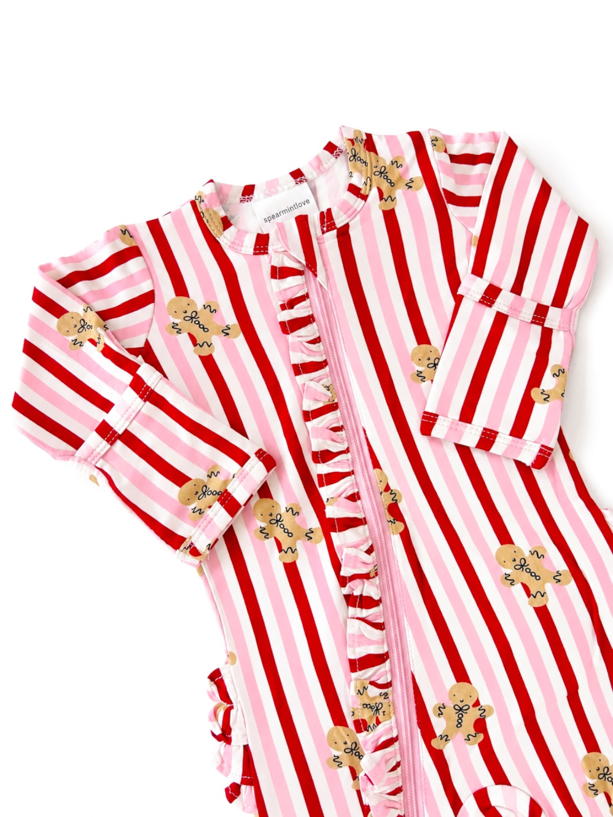 Gingerbread Lane Pink Ruffle Footie