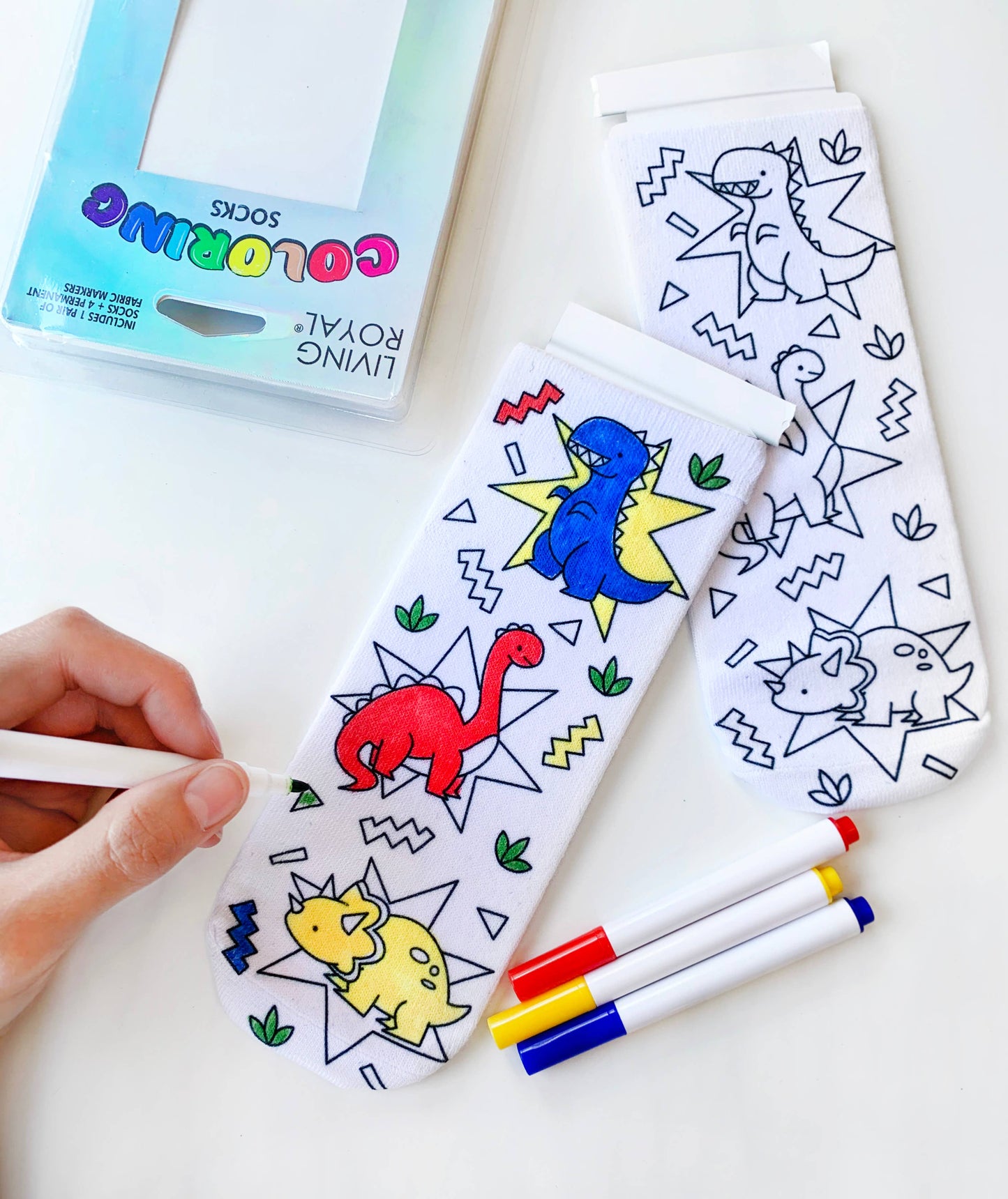 Coloring Socks - Days of the Dinosaurs