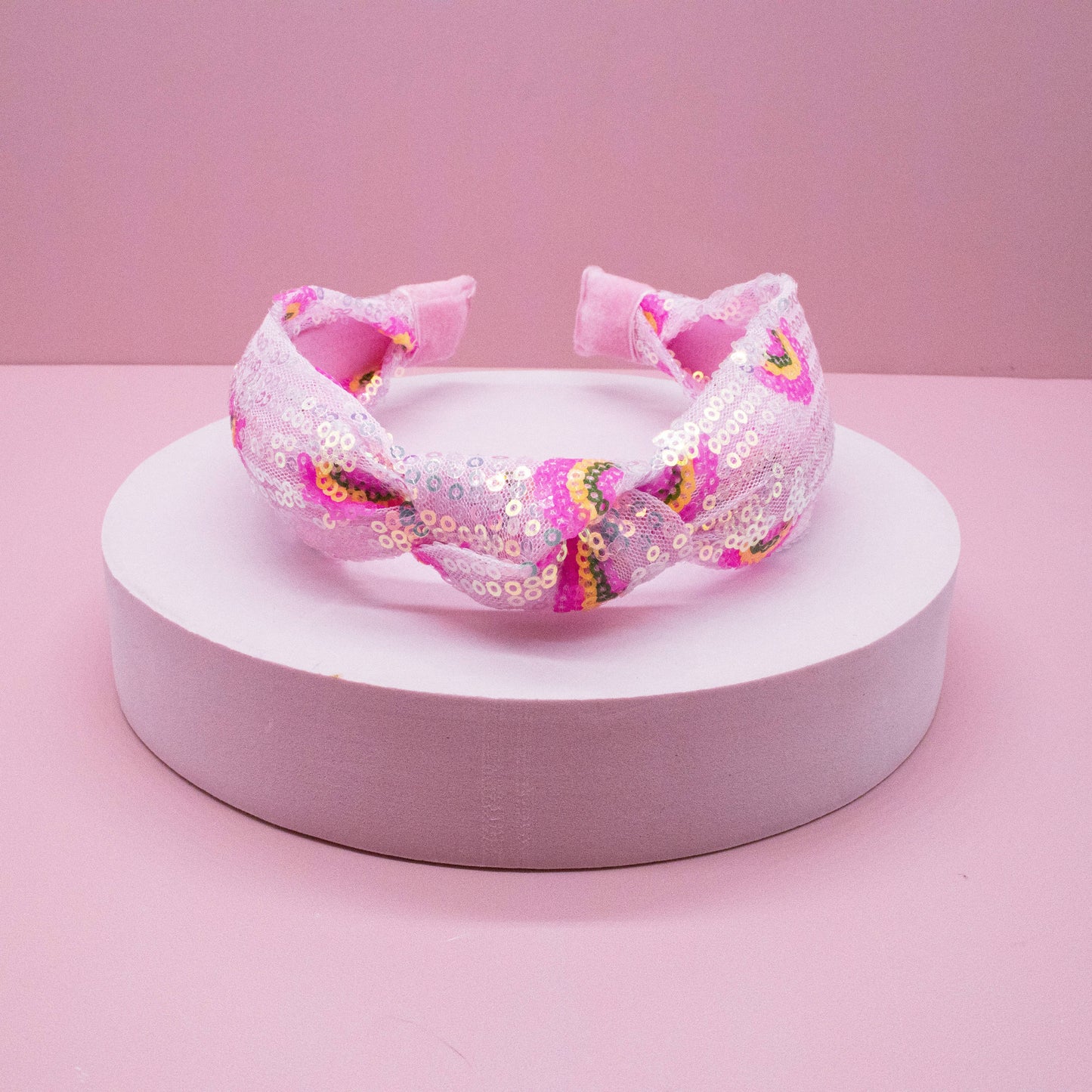 Sequin Knot Headband - Rainbow