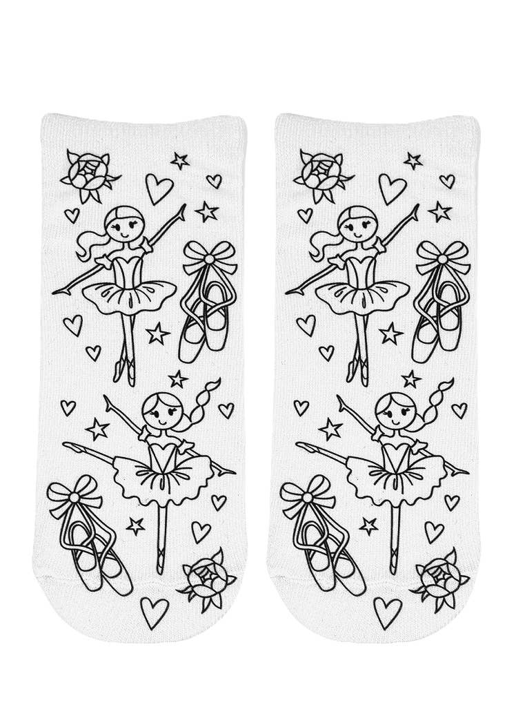 Coloring Socks - Dancing Ballerinas