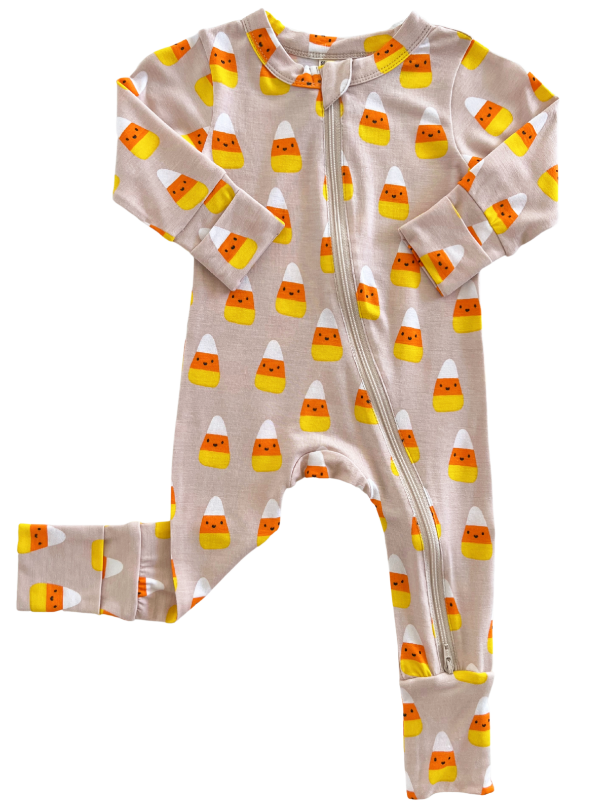 Candy Corn 2-Way Zip Romper