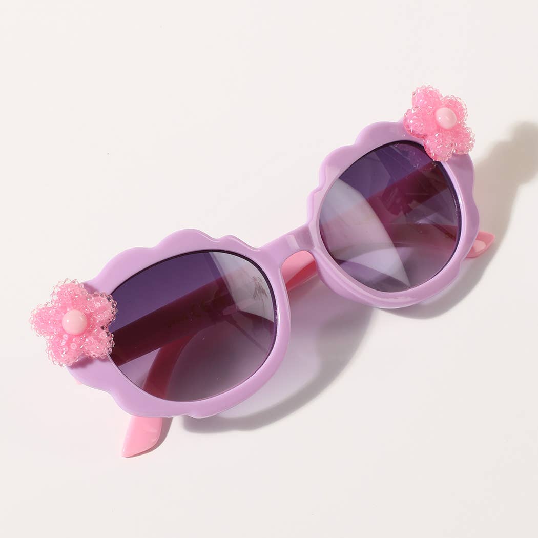 Colorful Fashion Sunglasses with Flower