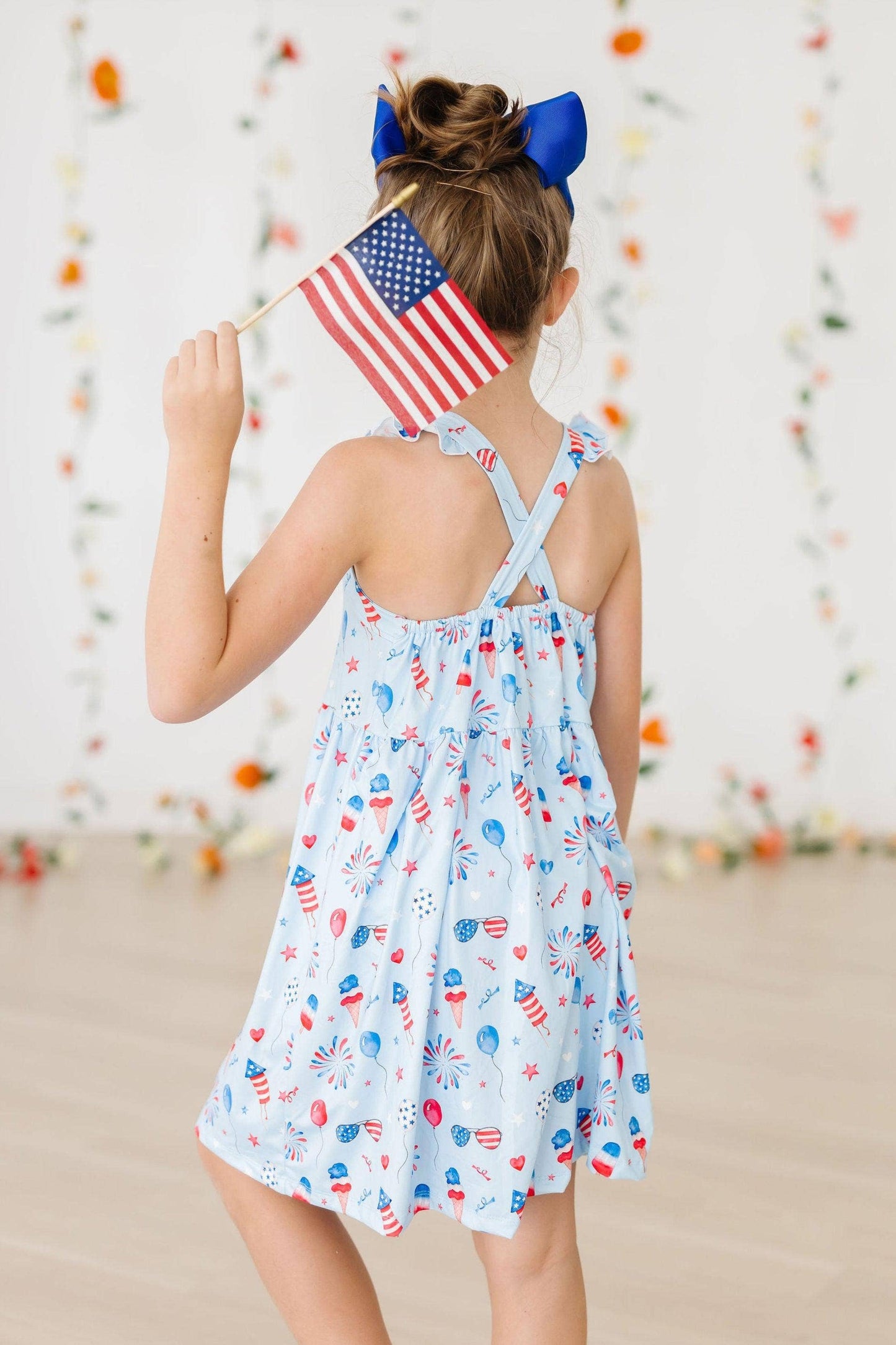Firework Ruffle Cross Back Dress