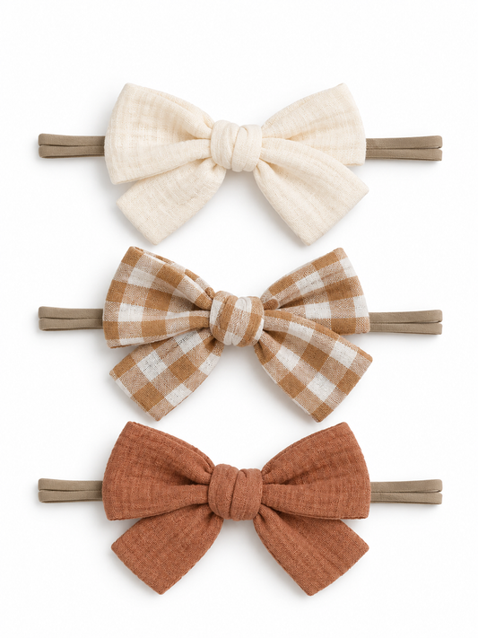 3-Pack Nylon Bows - Autumn