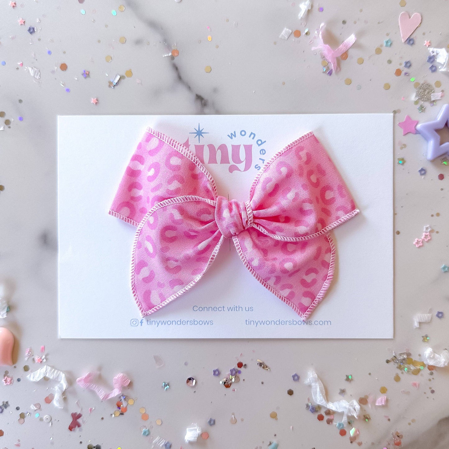 Pink Cheetah Bow