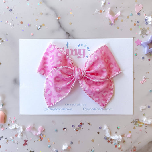 Pink Cheetah Bow