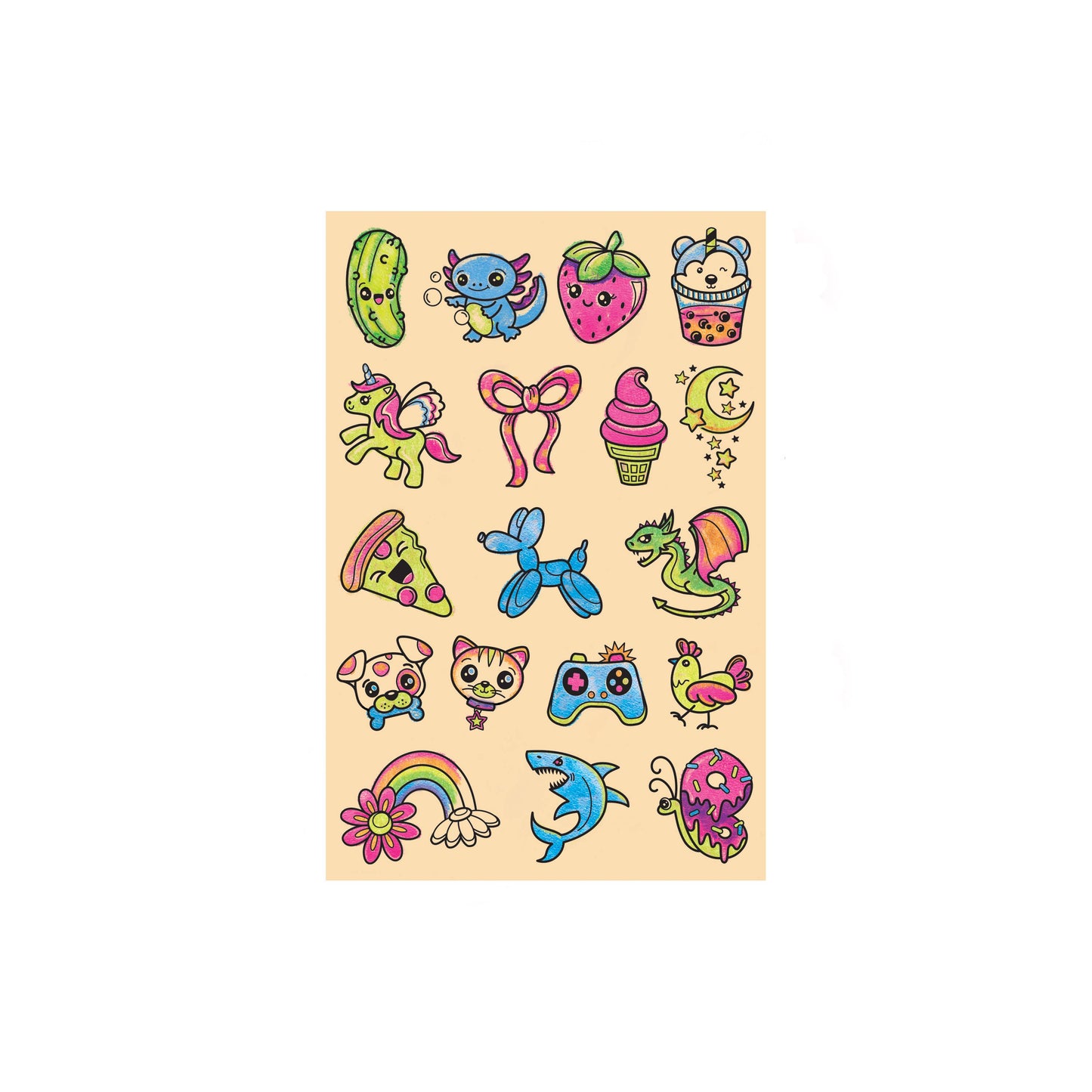 Color in Neon Tattoos Mini Craft Kit