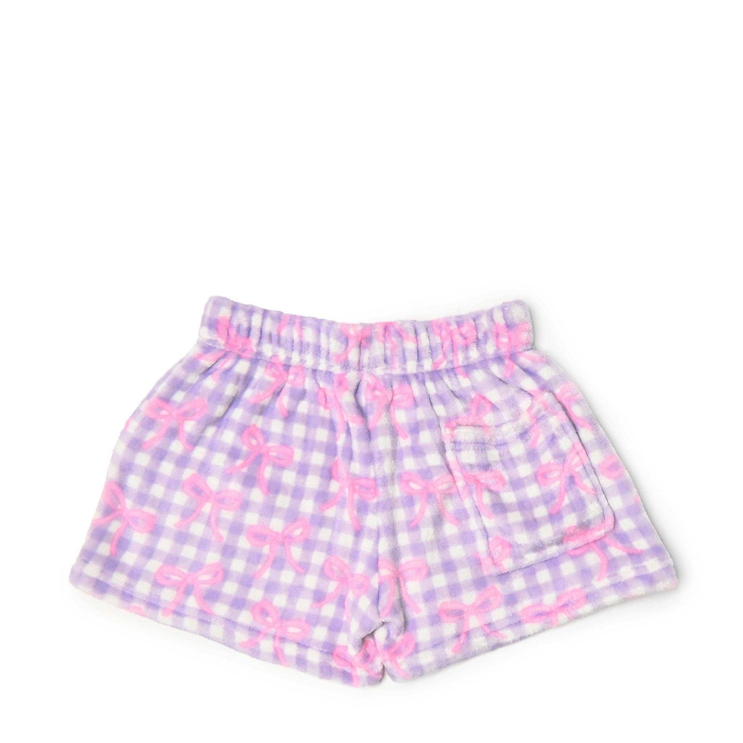 Gingham Bow Cozy Pajama Shorts