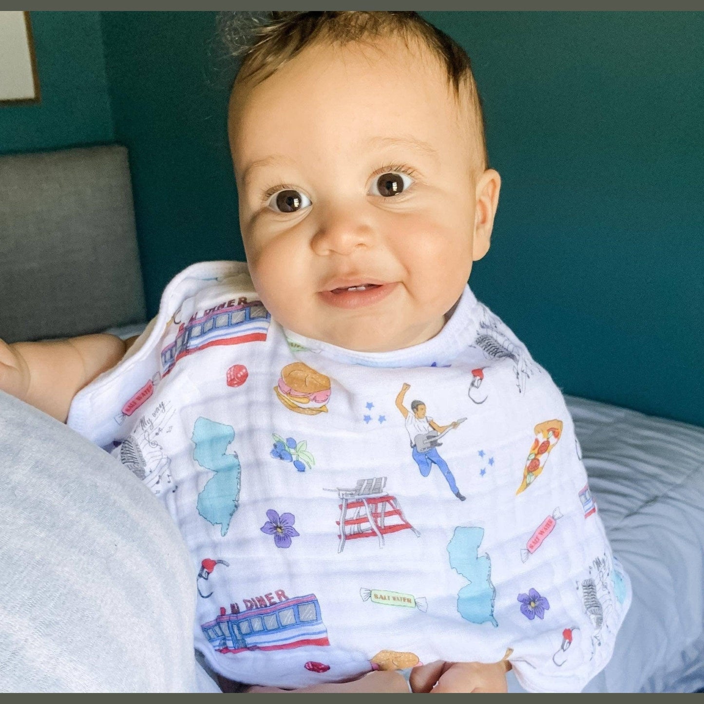 New Jersey Baby Burp Cloth and Bib