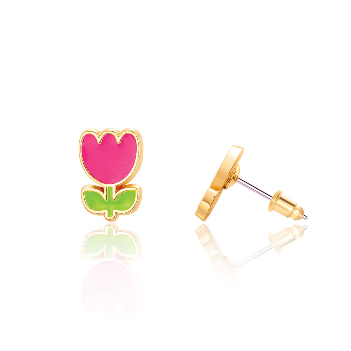 Tiny Tulip Stud Earrings