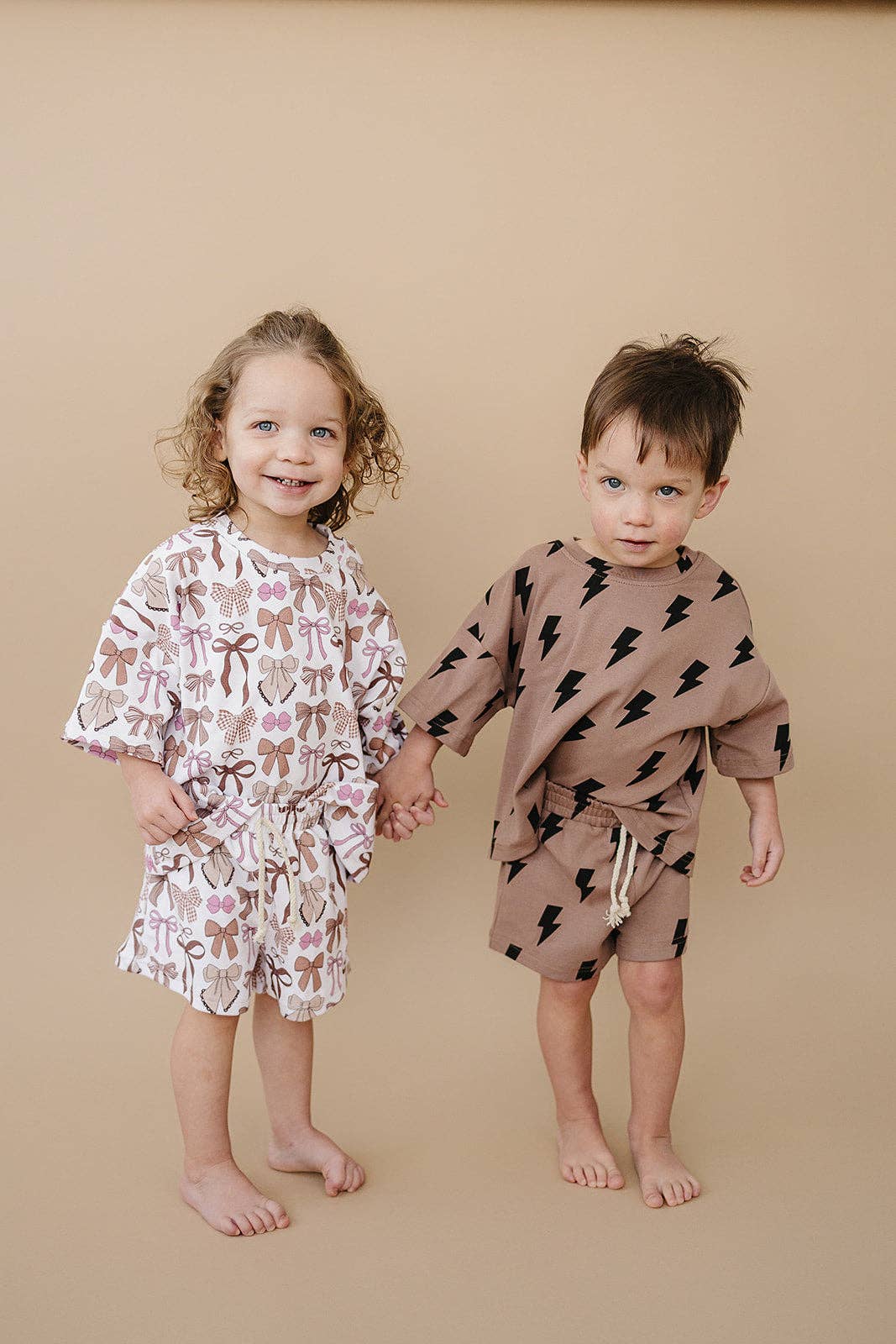 Mocha Bolts Shorts Set