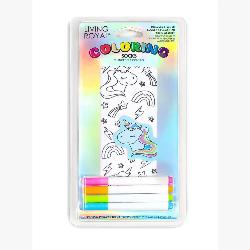 Coloring Socks - Unicorn Galaxy