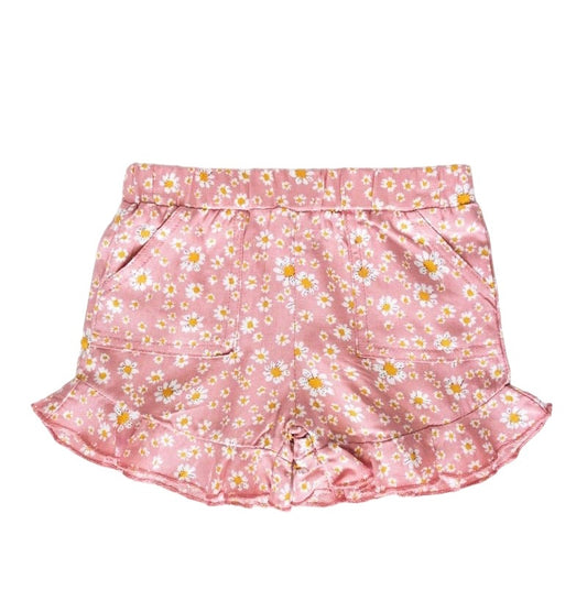Pink Floral Ruffle Shorts